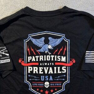 Grunt Style Patriotism Always Prevails USA Eagle T Shirt XL Men Black
